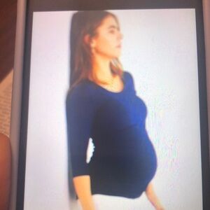 A Pea in the Pod Navy Blue Maternity Shirt